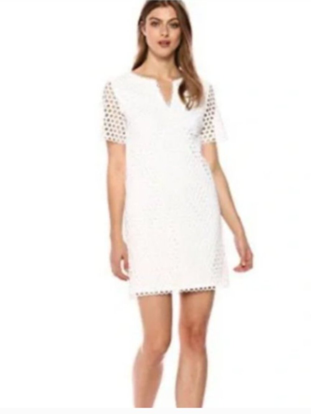 Trina Turk, White Eyelet Museum Dress Size 10